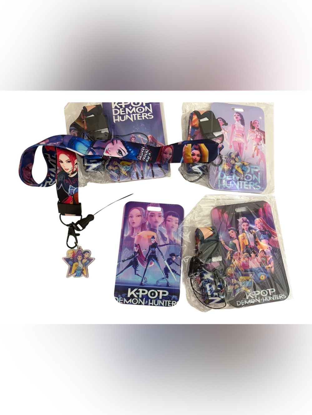 K-Pop Demon Hunters Lanyard and Badge Holder Set - Colorful Character Design